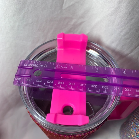 Pink Rhinestone 40 oz tumbler with top and straw- No Brand - Picture 7 of 7
